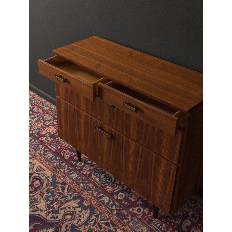 Mid century shoe cabinet in walnut veneer with 2 drawers, 1950s