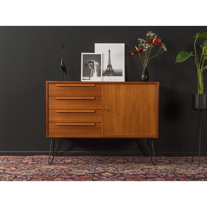 Vintage chest of drawers in teak veneer with 4 drawers, 1960s