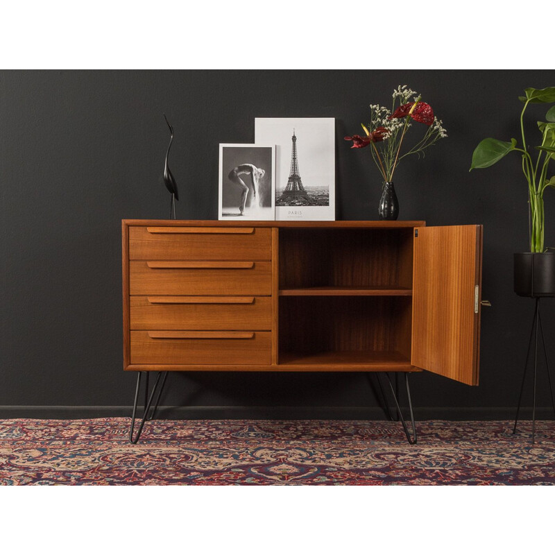 Vintage chest of drawers in teak veneer with 4 drawers, 1960s