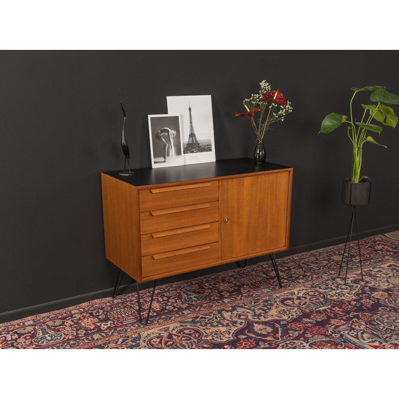 Vintage chest of drawers in teak veneer with 4 drawers, 1960s