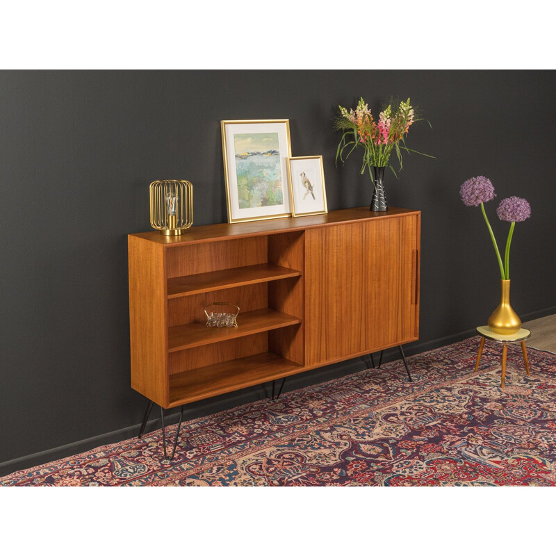 Mid century sideboard in teak veneer with sliding door for WK Möbel, 1960s