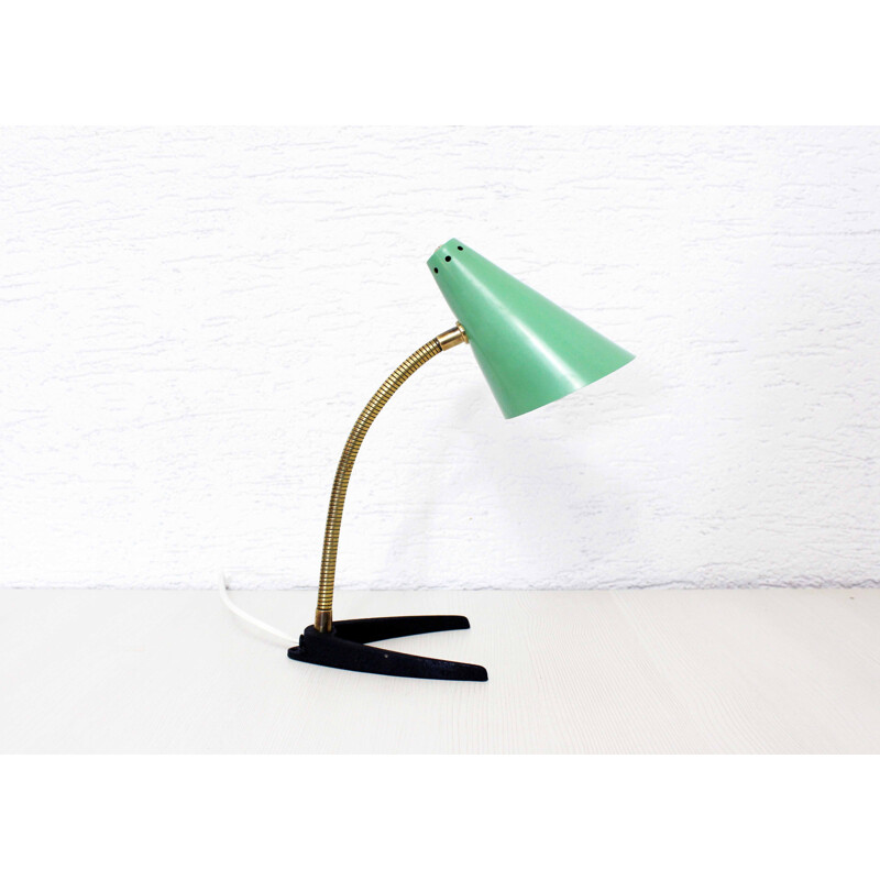 Lampe "cocotte" vintage en metal et flexible en laiton, 1950s