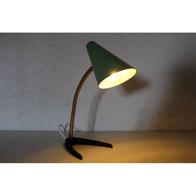 Lampe "cocotte" vintage en metal et flexible en laiton, 1950s