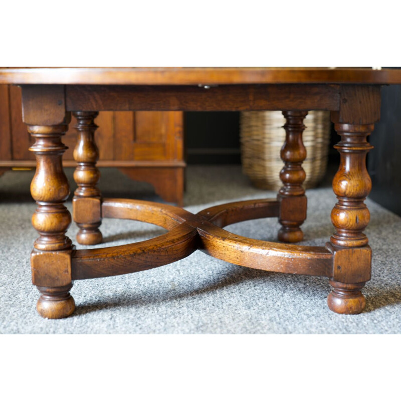 Mid century solid oak circulate coffee table Titchmarsh & Goodwin, 1990s