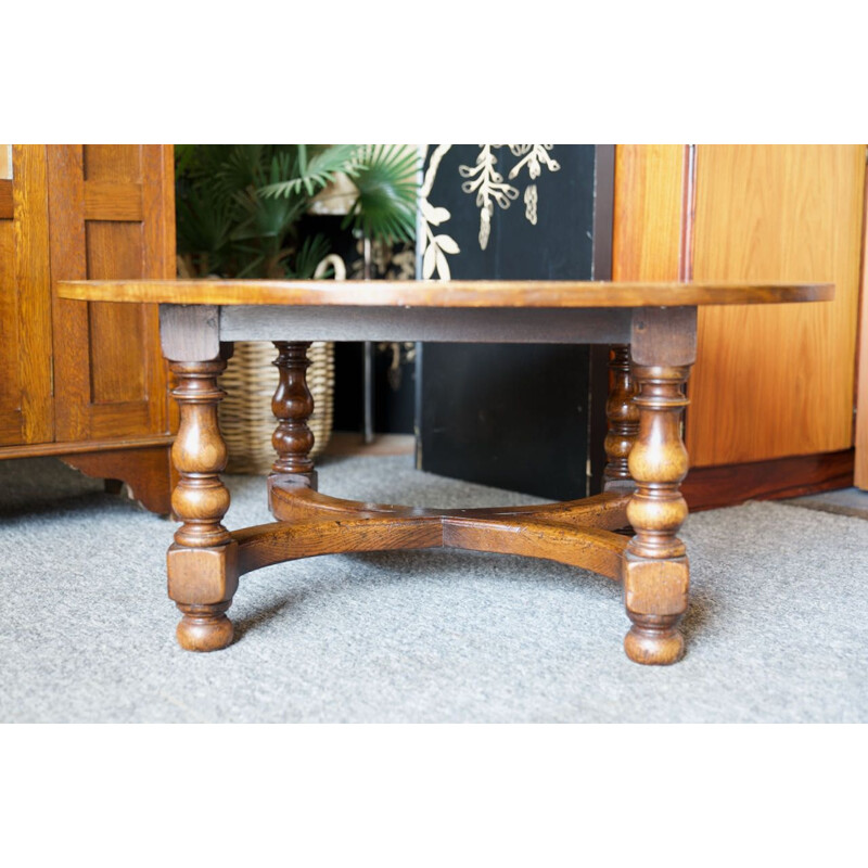 Mid century solid oak circulate coffee table Titchmarsh & Goodwin, 1990s