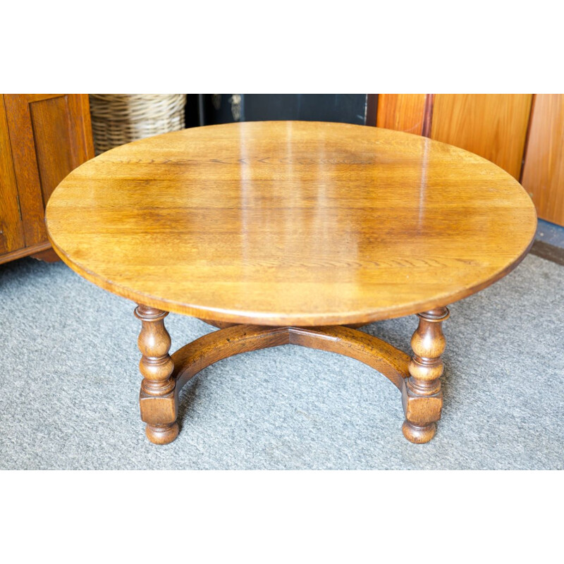 Mid century solid oak circulate coffee table Titchmarsh & Goodwin, 1990s