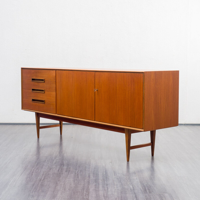 Vintage teak scandinavian sideboard with 4 drawers and 2 doors, 1960s