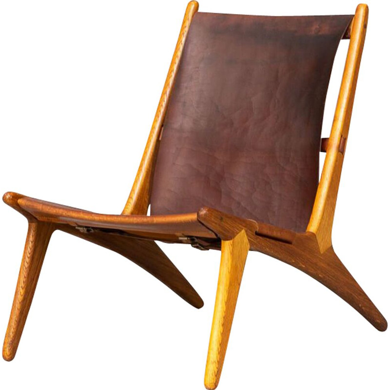 Mid century hunting chair by Uno & Östen Kristiansson for Luxus, 1950s