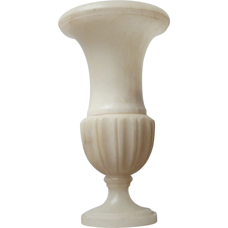 Vintage alabaster urn table lamp, Netherlands 1930