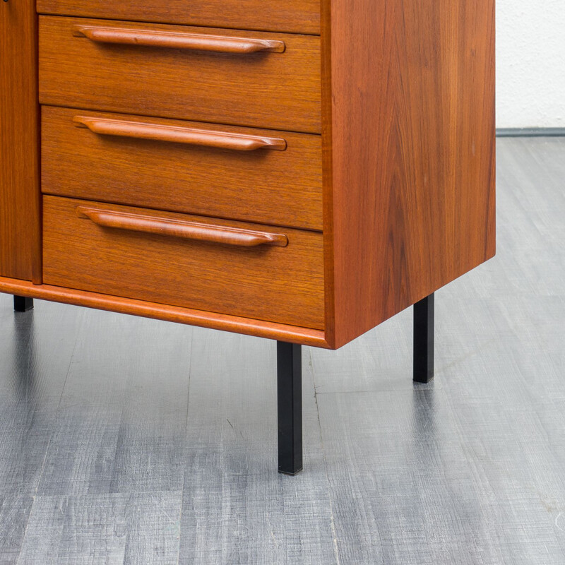 Mid century small sidebaord in teak veneer with 3 drawers, 1960s