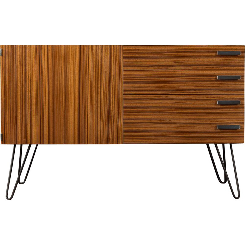 Vintage chest of drawers in zebrano veneer with four drawers, Germany 1950s 