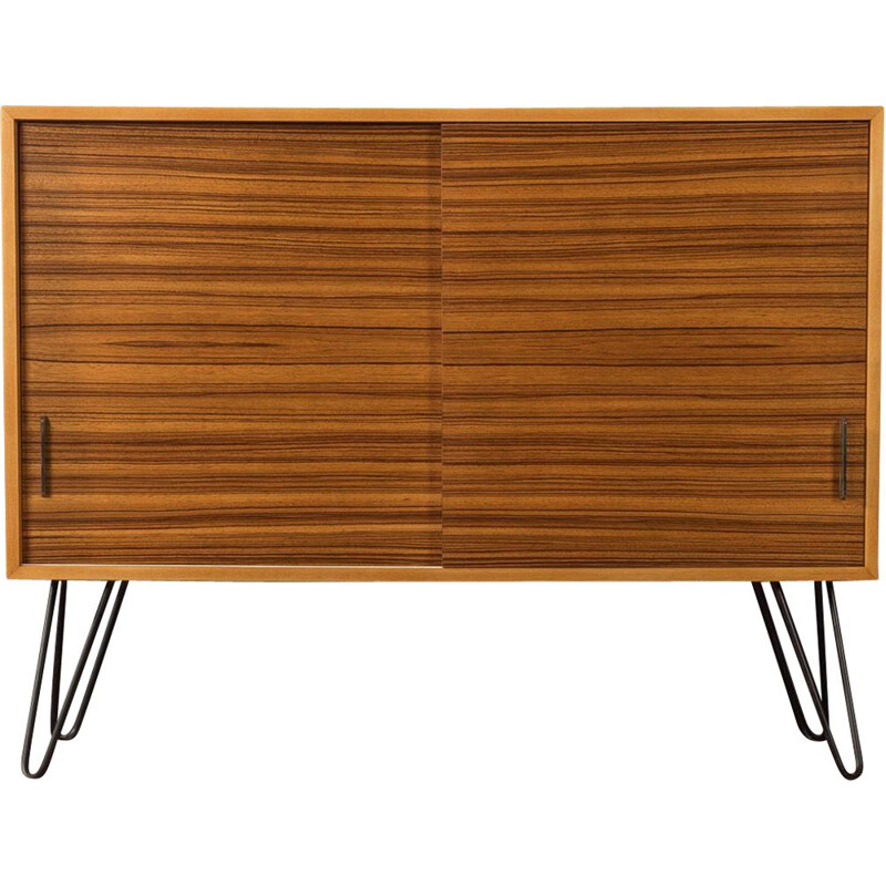 Mid century dresser in zebrano veneer with two sliding doors, 1950s