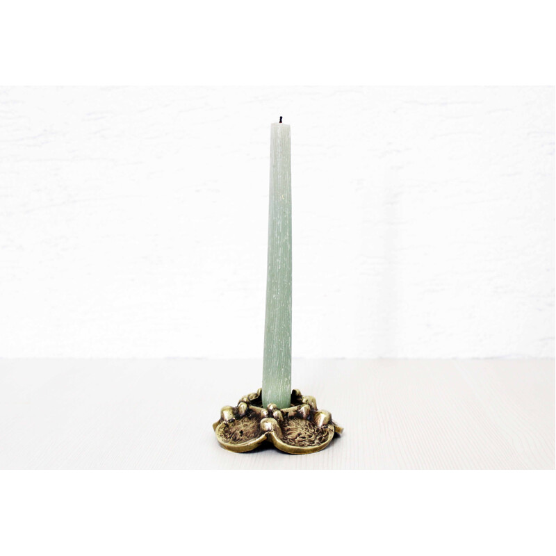 Vintage Brutalist candlestick in bronze, 1960