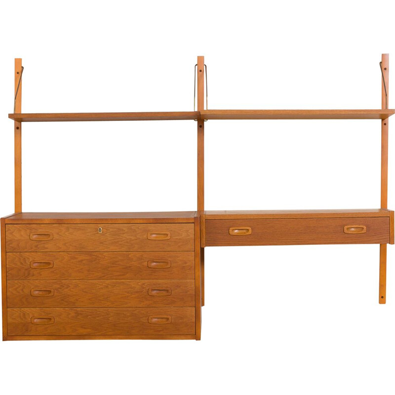 Vintage danish oak wall unit by Preben Sorensen with dresser and a console