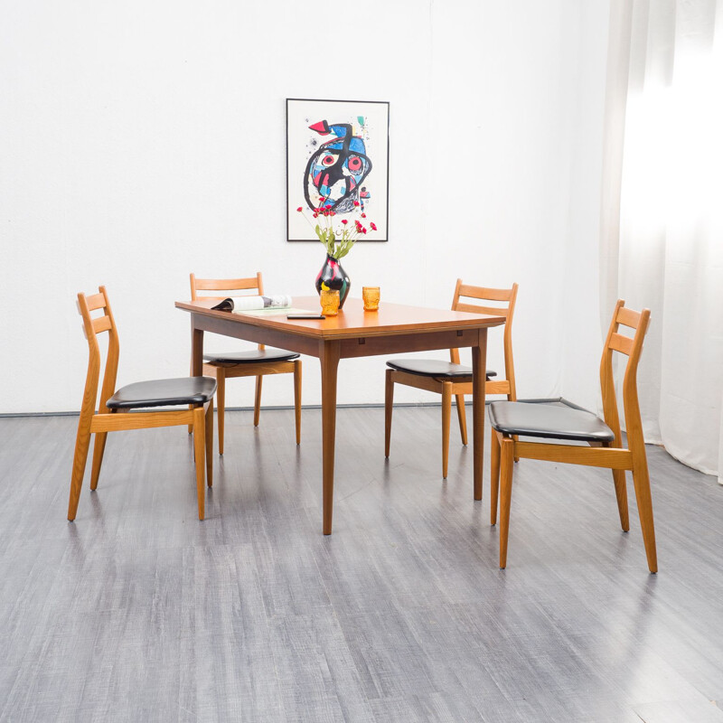 Mid century walnut dining table by Lübke, Germany 1960s