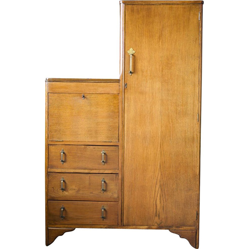 Armoire vintage en chêne massif, Edouardienne 1930