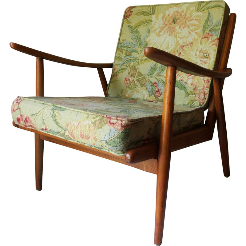 Danish vintage  ash lounge chair, 1950s  