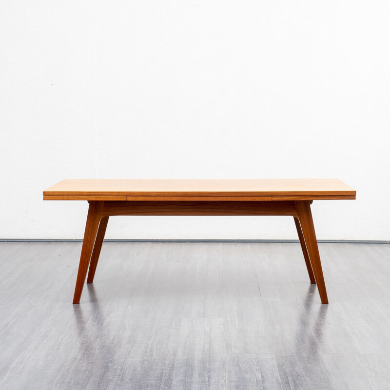 Table basse vintage extensible en bois de zebrano, 1960