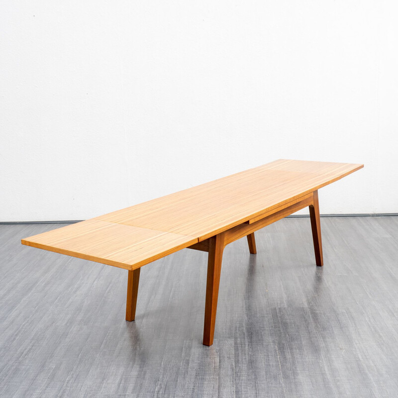 Vintage extendable coffee table in zebrano wood, 1960