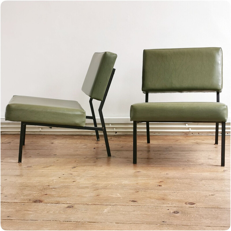Pair of vintage modernist armchairs, 1960s