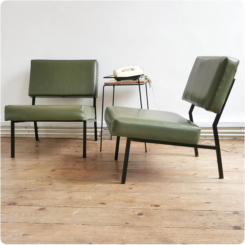 Pair of vintage modernist armchairs, 1960s