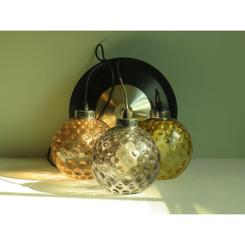 Vintage bubbelglas waterval lamp van Peill en Putzler, 1970