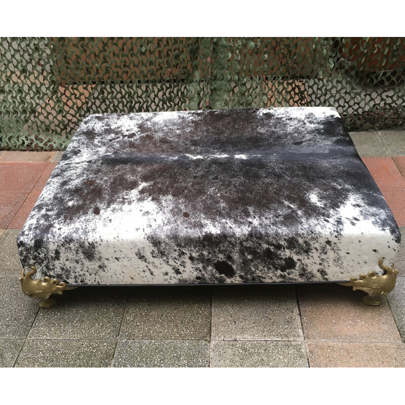 Large vintage covered bench of shaved foal by Garouste and Bonetti circa 2000
