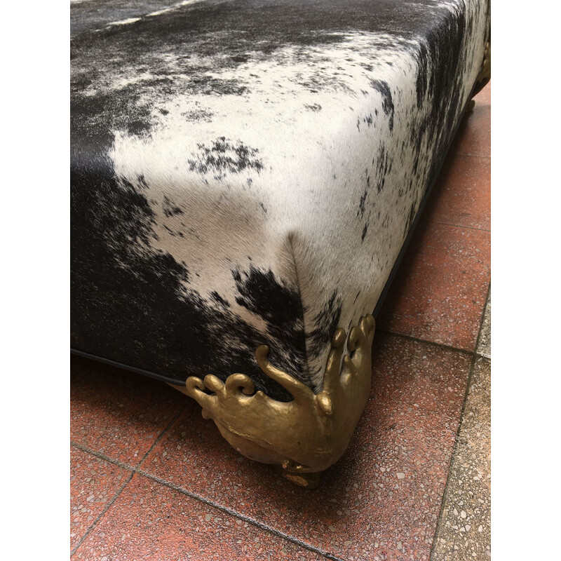 Large vintage covered bench of shaved foal by Garouste and Bonetti circa 2000