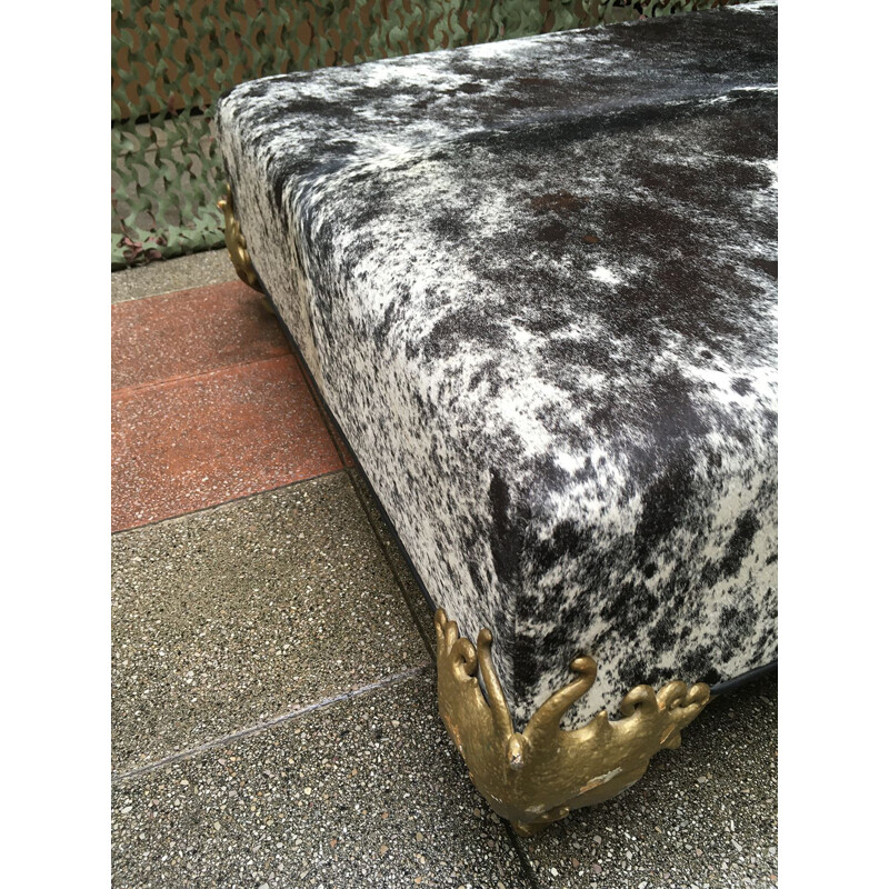 Large vintage covered bench of shaved foal by Garouste and Bonetti circa 2000