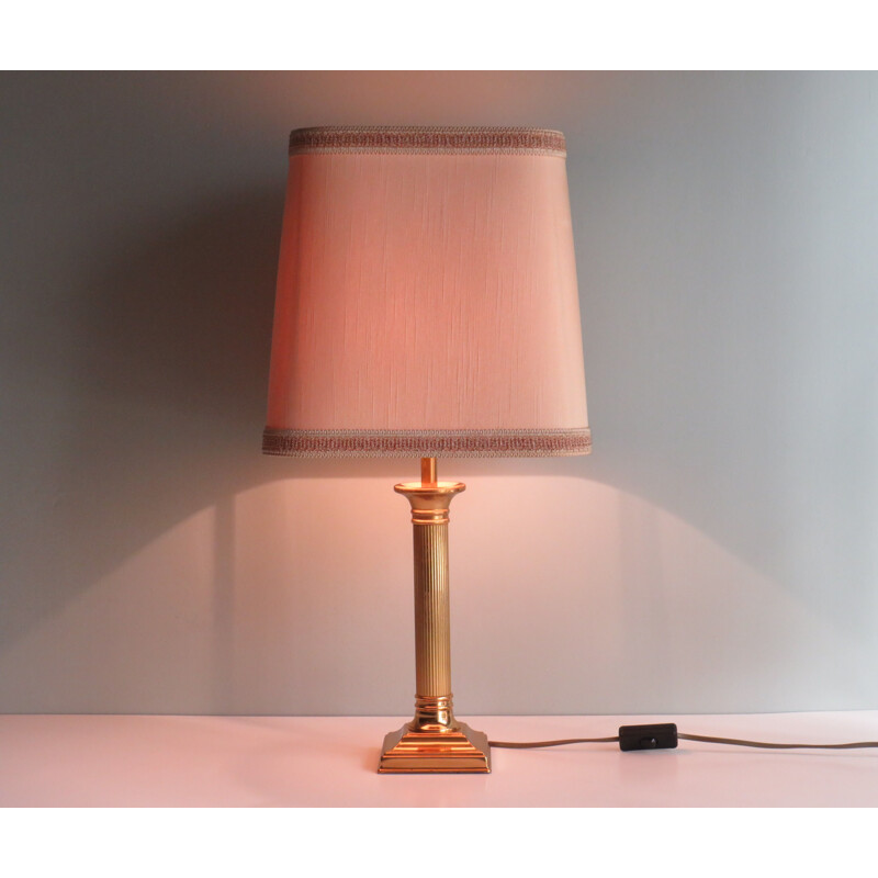 Vintage brass table lamp with E 27 fitting by Deknudt, Belgium 1970