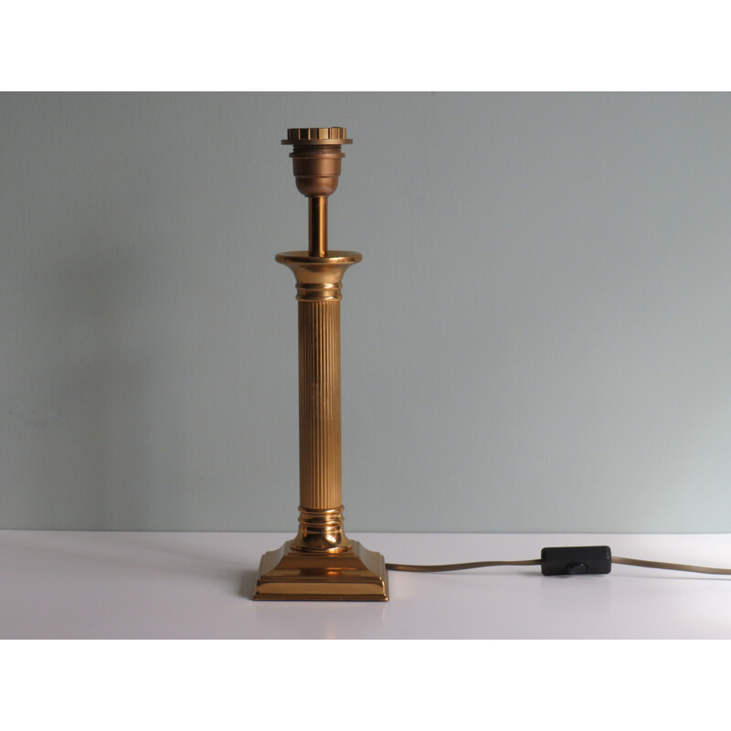 Vintage brass table lamp with E 27 fitting by Deknudt, Belgium 1970