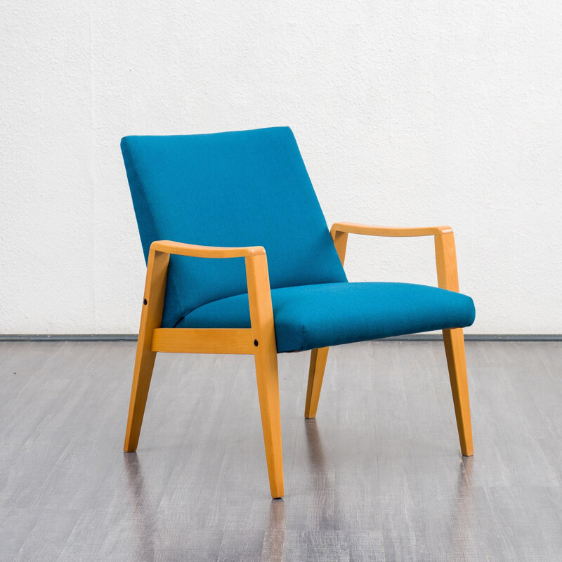 Mid century solid beechwood armchair, 1960s