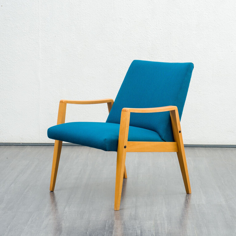 Vintage massief beukenhouten fauteuil, 1960