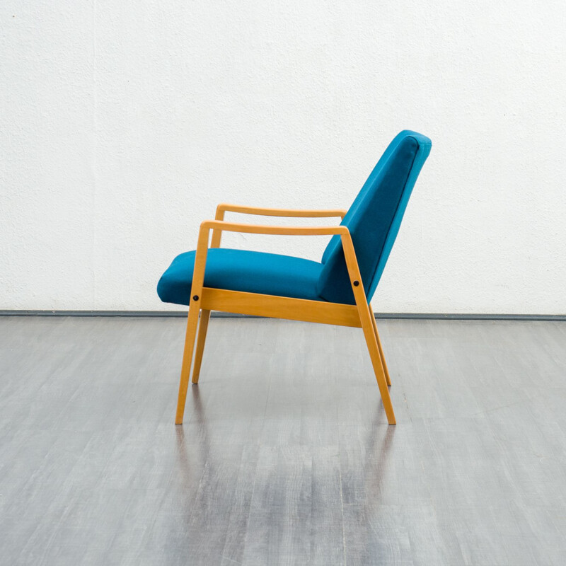 Mid century solid beechwood armchair, 1960s