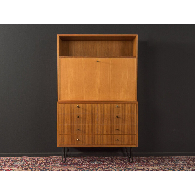 Vintage desk in walnut veneer with a hinged work surface for WK Möbel, 1950s