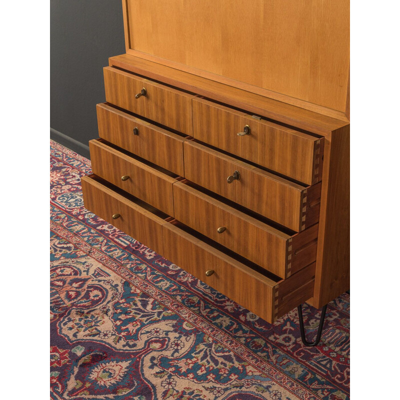 Vintage desk in walnut veneer with a hinged work surface for WK Möbel, 1950s