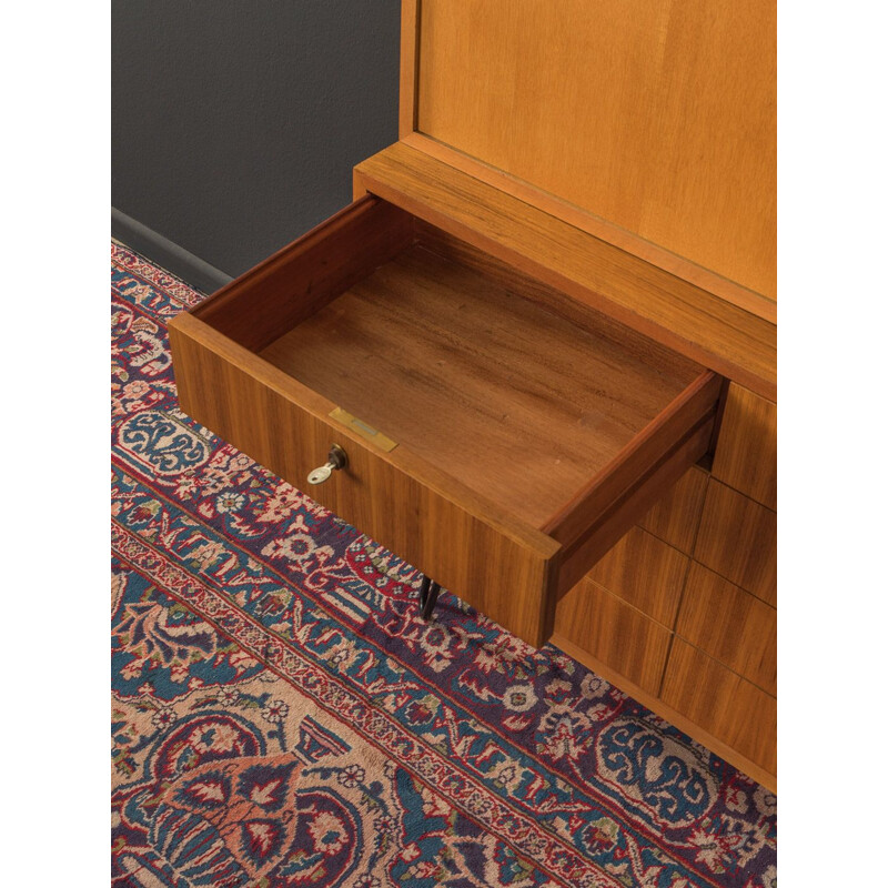 Vintage desk in walnut veneer with a hinged work surface for WK Möbel, 1950s