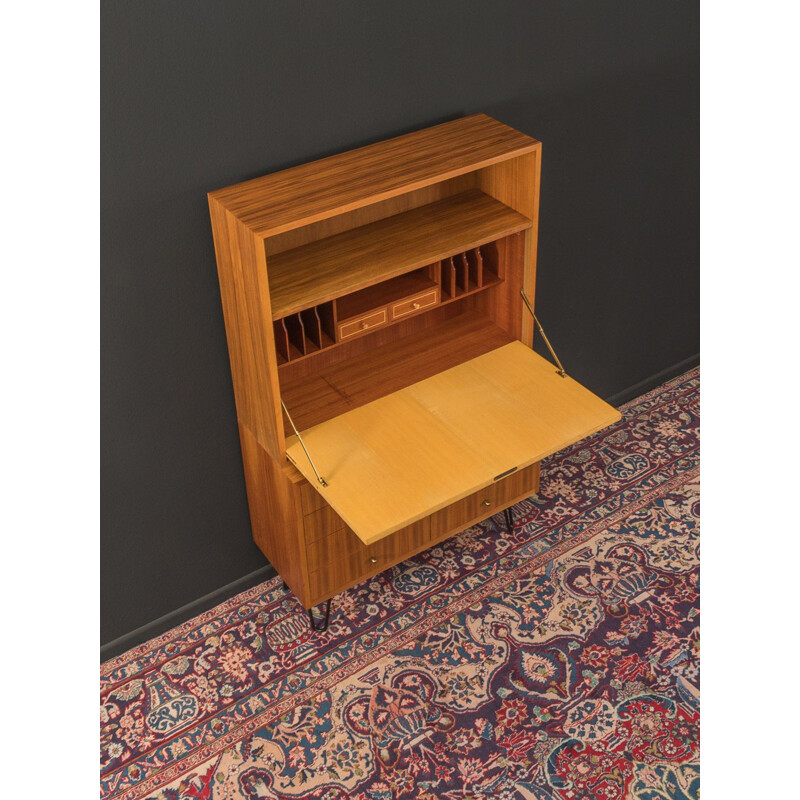 Vintage desk in walnut veneer with a hinged work surface for WK Möbel, 1950s