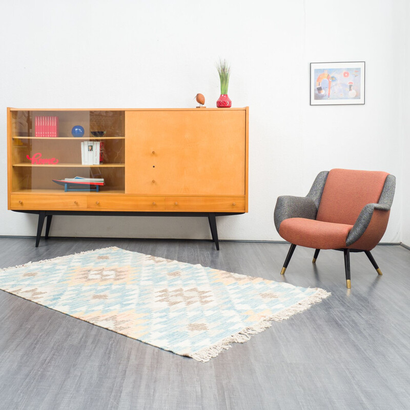 Mid century highboard with glass display ashwoodmaple, 1950s