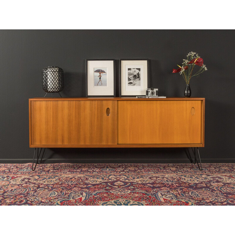 Vintage walnut veneer sideboard with 2 sliding doors by Georg Satink for WK Möbel, 1950