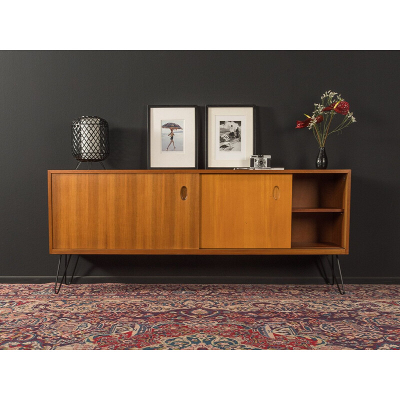 Vintage walnut veneer sideboard with 2 sliding doors by Georg Satink for WK Möbel, 1950