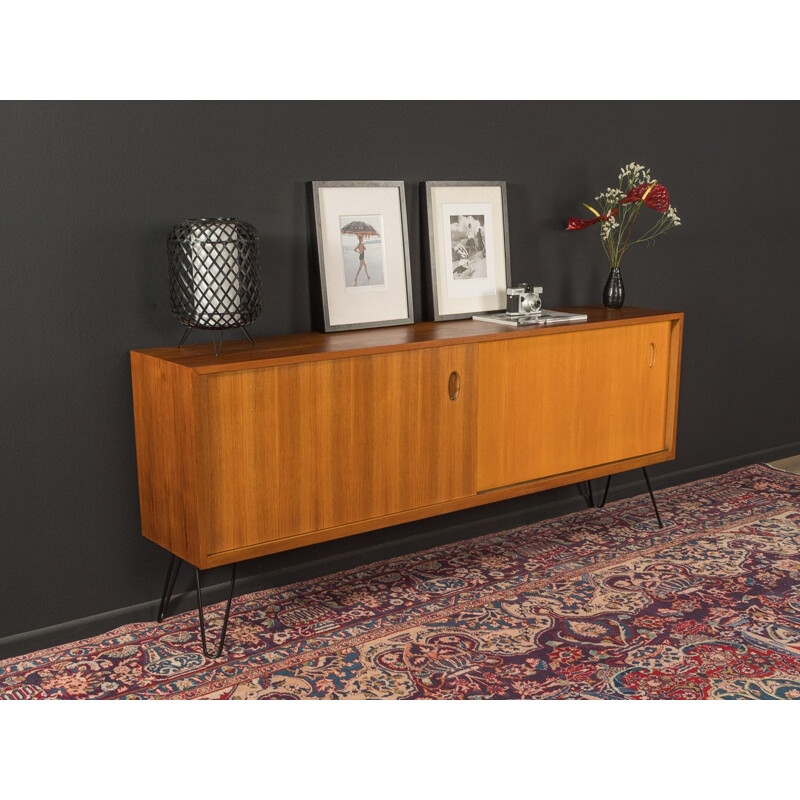 Vintage walnut veneer sideboard with 2 sliding doors by Georg Satink for WK Möbel, 1950