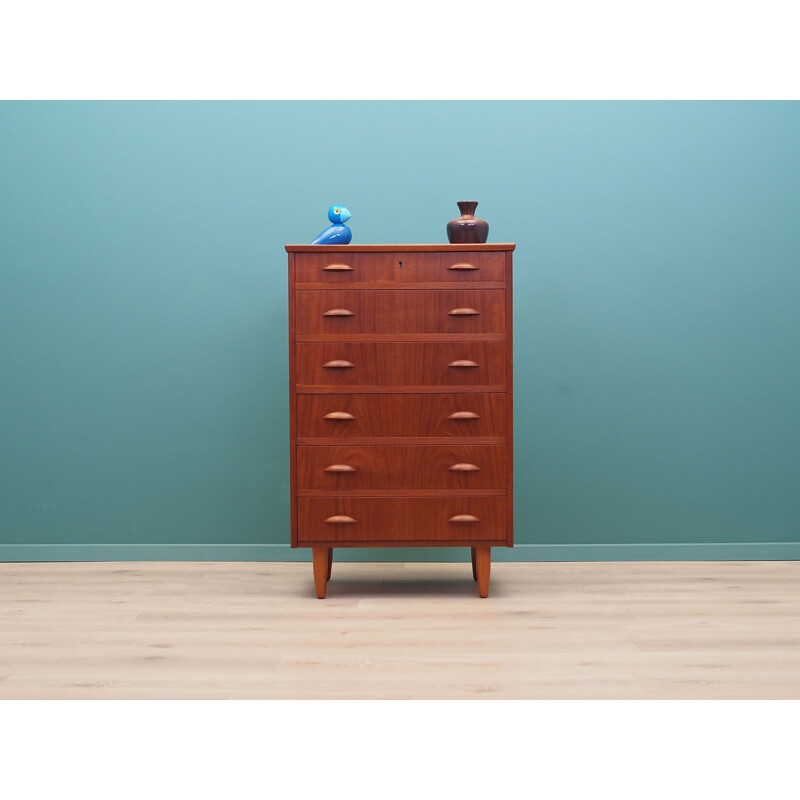 Vintage teak chest of drawers Denmark, 1970s