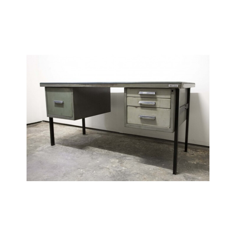 I.M.A. Monza Italian industrial desk in iron - 1950s