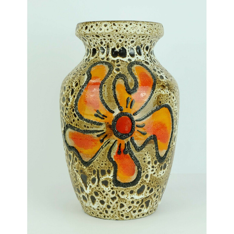 Mid century fat lava vase model 7312-30 by Carstens Toennishof, Germany 1960s