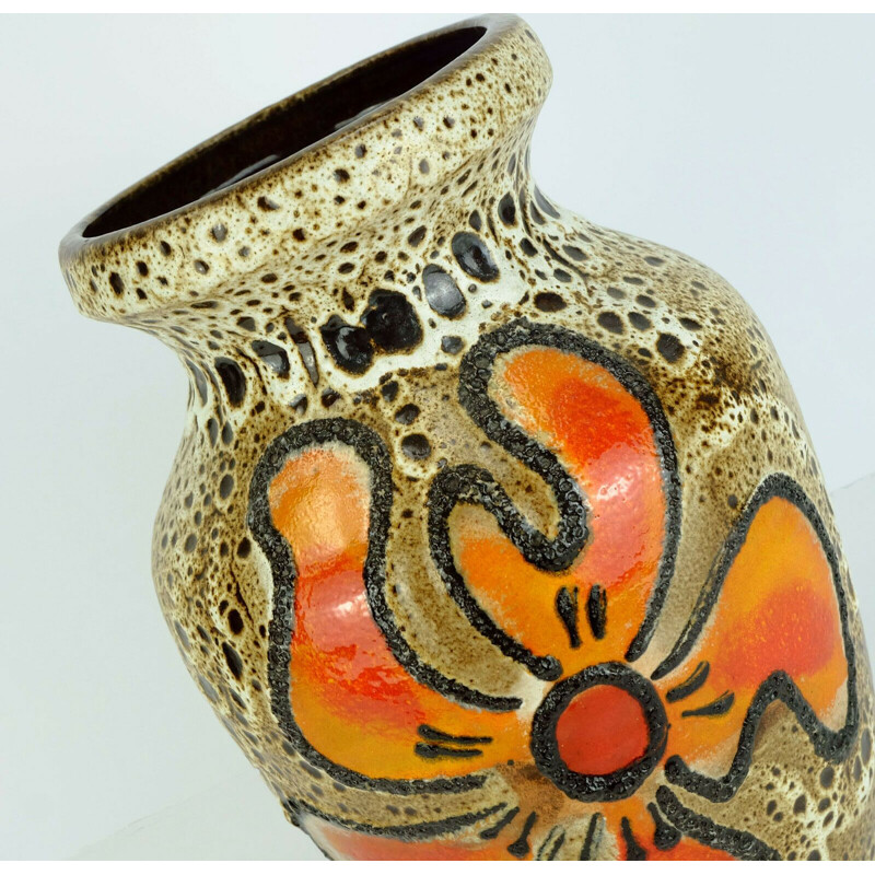 Mid century fat lava vase model 7312-30 by Carstens Toennishof, Germany 1960s