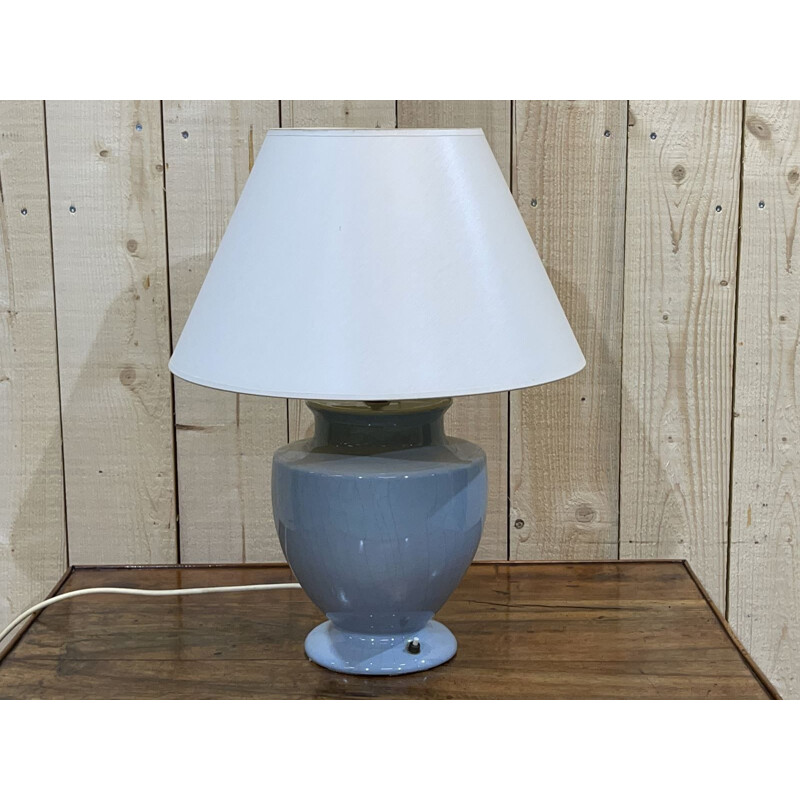 Vintage lamp in grey-blue crackle 1950