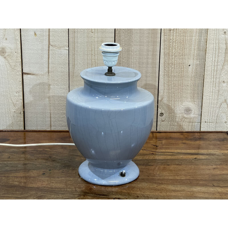 Vintage lamp in grey-blue crackle 1950