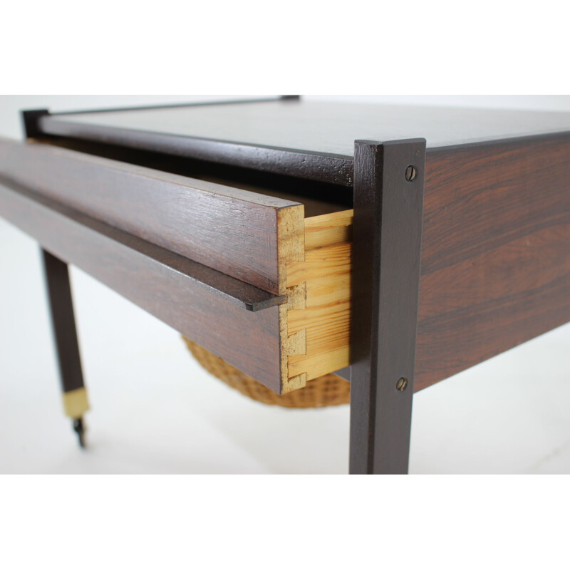 Vintage rosewood sewing table, Denmark 1960