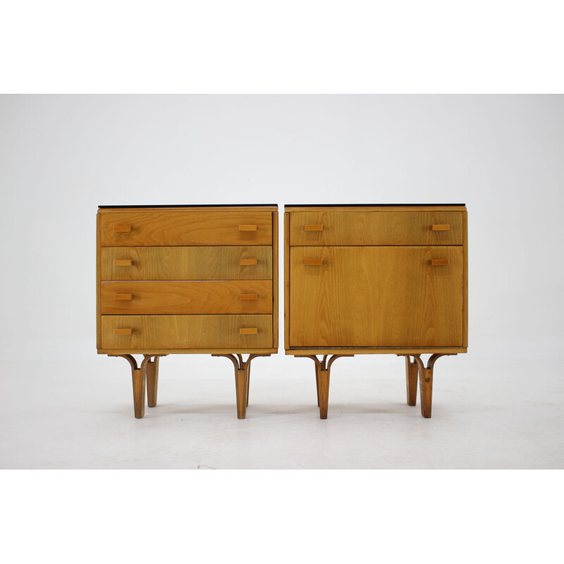 Pair of vintage dressers by Frantisek Mezulanik, Czechoslovakia 1960